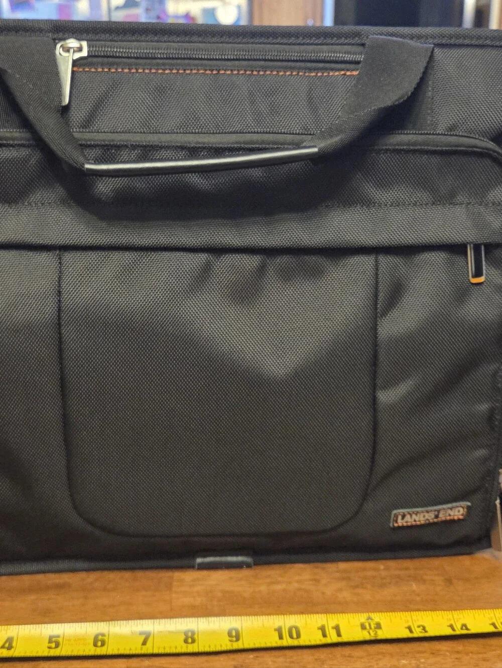 Lands' End Black Business Briefcase Laptop Bag Multi Compartment Professional Wo